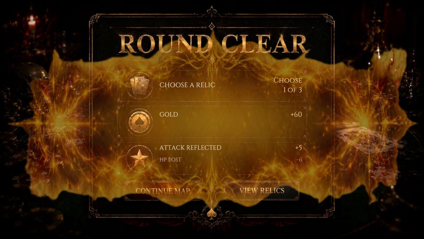 Round clear screen with relic reward