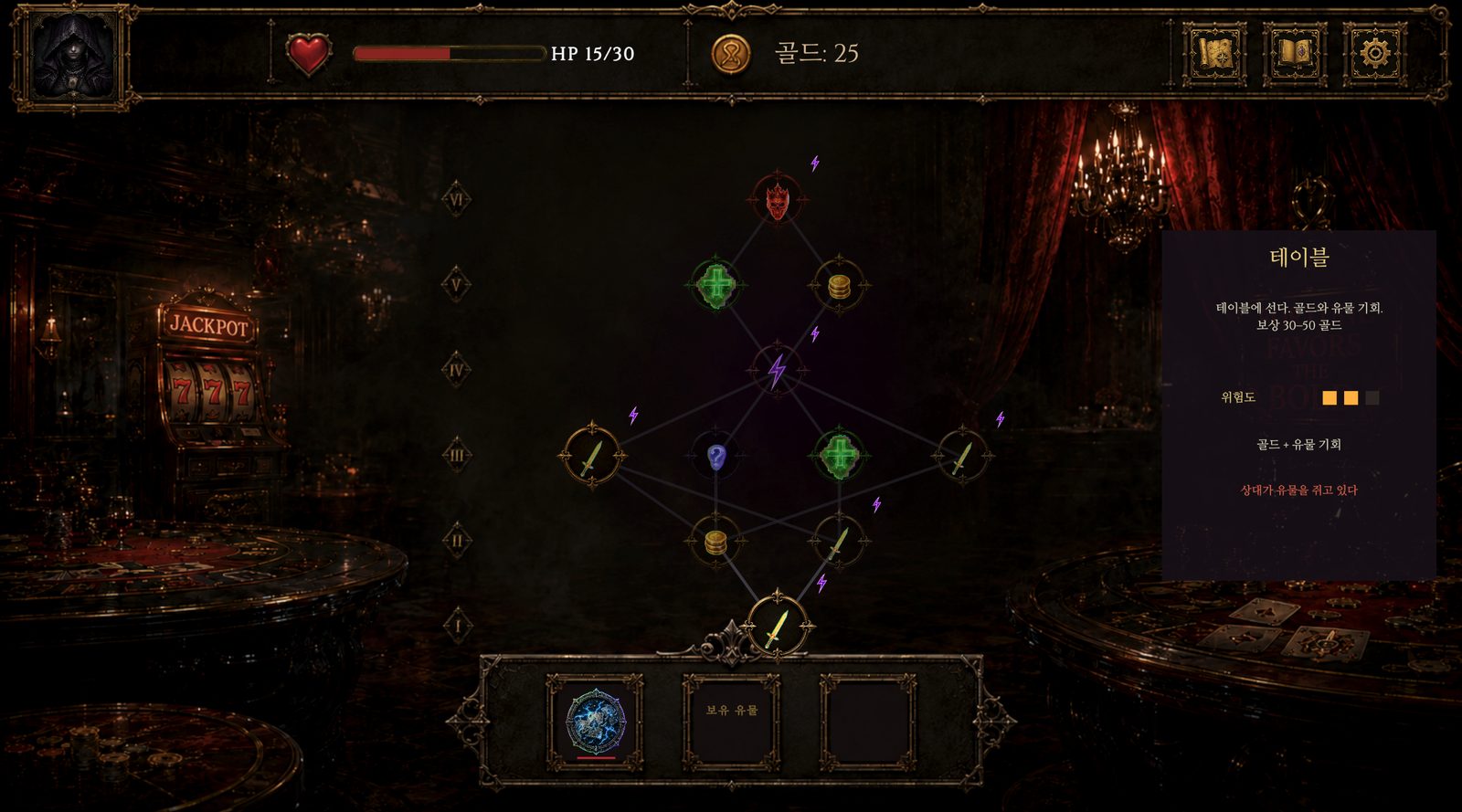 Node map with danger preview panel